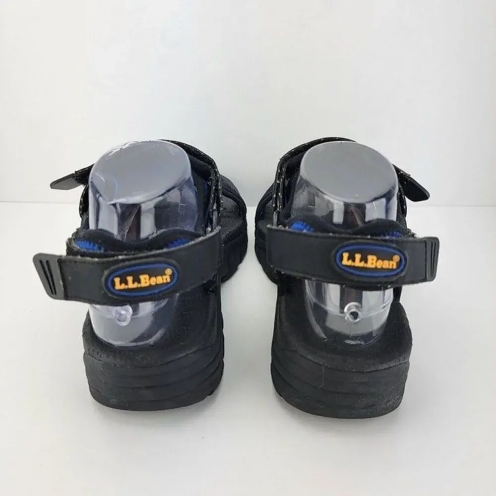 L.L. Bean Mens Size 8 Black Blue OBR77 Vintage Chunky 90's Water Hiking Sandals